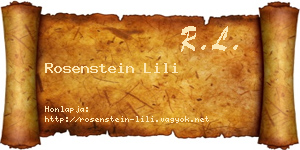 Rosenstein Lili névjegykártya