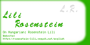 lili rosenstein business card